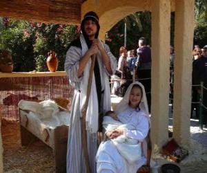 yapboz yemlik yaşayan Meryem, Yusuf ve bebek İsa